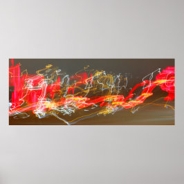 Lichte treinen van het passeerverkeer op de weg poster