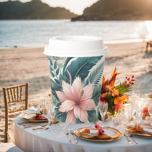 Lichte Tropical Essence Papieren Beker met Deksel