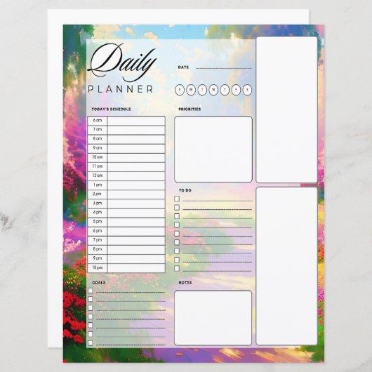 Lichte tuin dagelijkse planner (Voorkant / Achterkant)