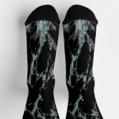 Lichte turquoise ader zwarte marmer look sokken (Top)