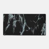 Lichte turquoise ader zwarte marmerlook bureaumat (Voorkant)