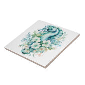 Lichte Turquoise Seahorse keramische Tegel Tegeltje (Zijkant)