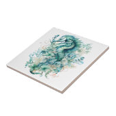 Lichte Turquoise Seahorse keramische Tegel Tegeltje (Zijkant)