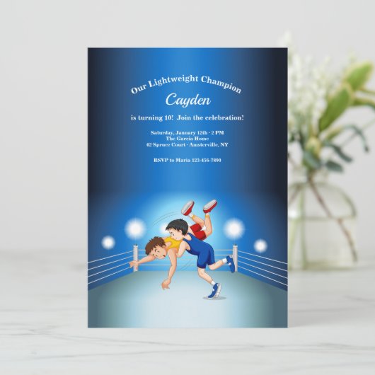 Lichte uitnodiging van Champion Birthday (Staand voorkant)