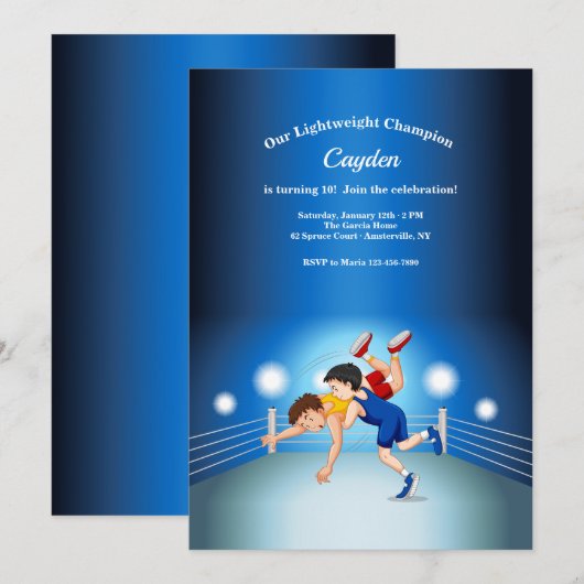 Lichte uitnodiging van Champion Birthday (Voorkant / Achterkant)