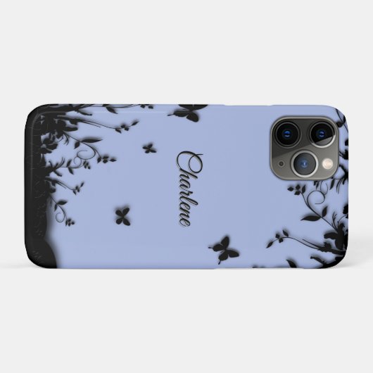 Lichte Ultramarine Butterfly Garden Persoonlijke n Case-Mate iPhone Case (Achterkant (horizontaal))