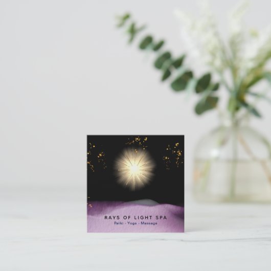 *~* Lichte verwarmingsstralen Universele energiest Vierkante Visitekaartje (Staand voorkant)