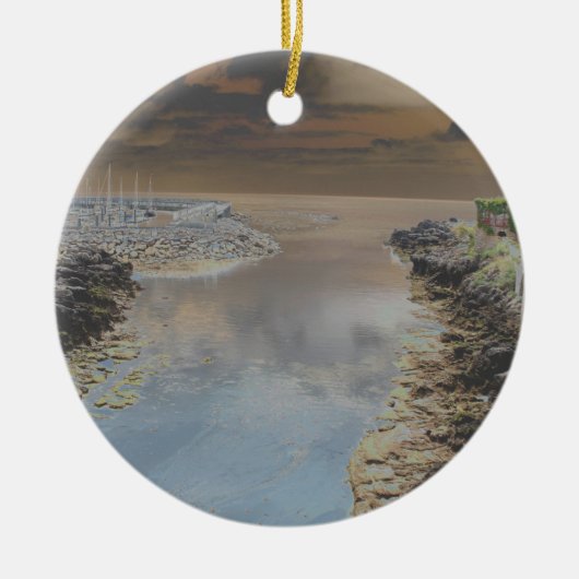 Lichte vestiging in Cascais, Portugal Keramisch Ornament (Voorkant)