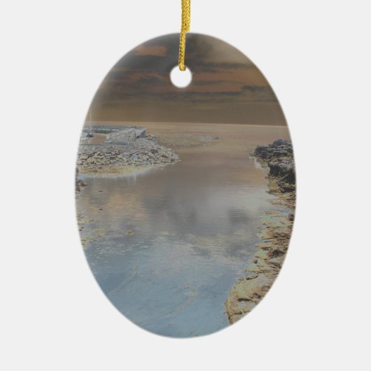 Lichte vestiging in Cascais, Portugal Keramisch Ornament (Voorkant)