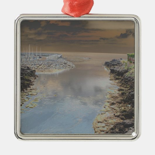 Lichte vestiging in Cascais, Portugal Metalen Ornament (Voorkant)