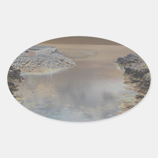 Lichte vestiging in Cascais, Portugal Ovale Sticker (Voorkant)