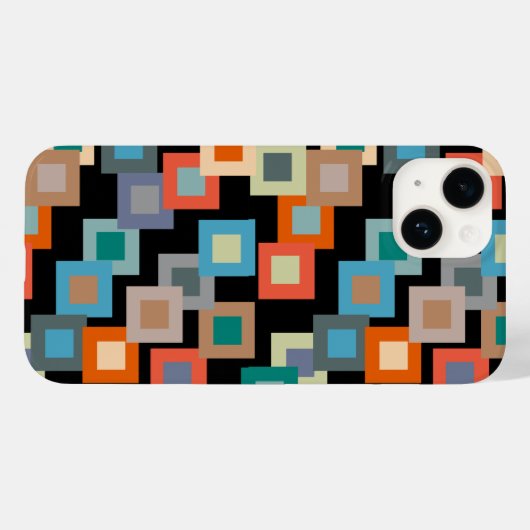 Lichte vierkantjes op Dark Hoesje-Mate iPhone Case (Achterkant (horizontaal))