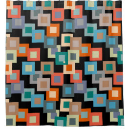 Lichte vierkantjes op donker douchegordijn