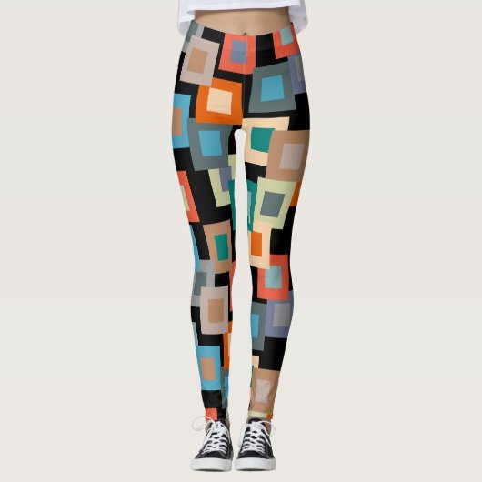 Lichte vierkantjes op donker leggings (Voorkant)