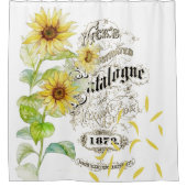 Lichte vintage zonnebloemen Gordijn (Voorkant)