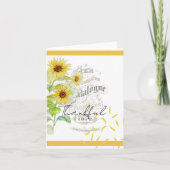 Lichte vintage zonnebloemen kaart (Voorkant)
