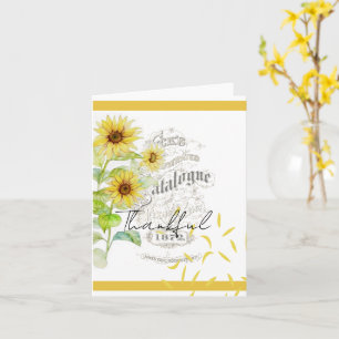 Lichte vintage zonnebloemen kaart
