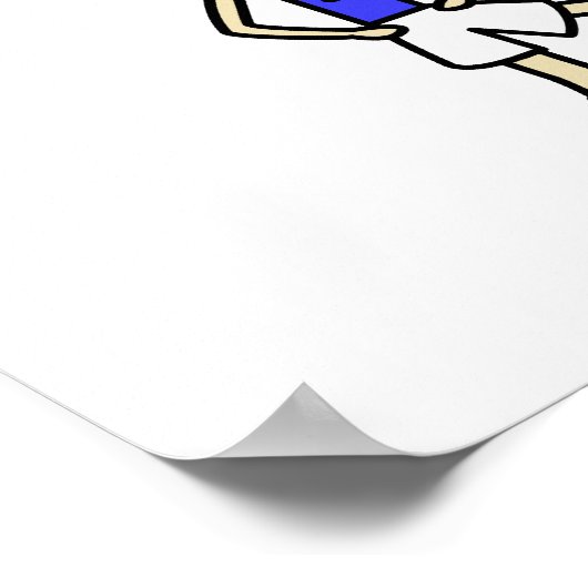 Lichte voetzoeker in Blauw uniform Poster (Hoek)