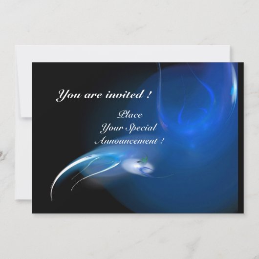 LICHTE VOGEL IN BLAUWE MONOGRAM KAART (Achterkant)