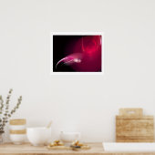 LICHTE VOGEL IN ROOD POSTER (Keuken)