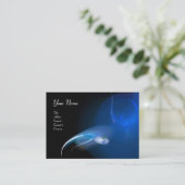 LICHTE VOGEL MONOGRAM Levendig zwart blauw wit Visitekaartje (Staand voorkant)