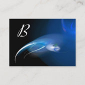 LICHTE VOGEL MONOGRAM Levendig zwart blauw wit Visitekaartje (Achterkant)