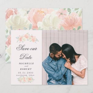 lichte voorjaarsbloem Foto Save The Date Kaart
