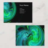 LICHTE VORTEX MONOGRAM Levendig zwart blauw groen Visitekaartje (Voorkant / Achterkant)