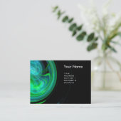 LICHTE VORTEX MONOGRAM Levendig zwart blauw groen Visitekaartje (Staand voorkant)