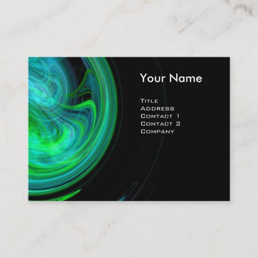 LICHTE VORTEX MONOGRAM Levendig zwart blauw groen Visitekaartje (Voorkant)