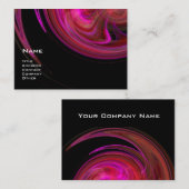 LICHTE VORTEX, RODE PINK PAARS FRACTAL SWIRLS Blac Visitekaartje (Voorkant / Achterkant)