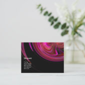 LICHTE VORTEX, RODE PINK PAARS FRACTAL SWIRLS Blac Visitekaartje (Staand voorkant)