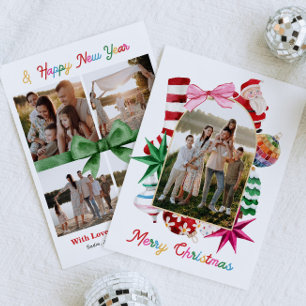 Lichte vrolijke kerst familie foto kerstkaart