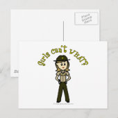 Lichte Vrouw Sheriff in bruin uniform Briefkaart (Voorkant / Achterkant)