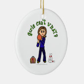 Lichte vrouwen Bowling Keramisch Ornament (Rechts)