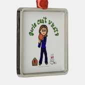 Lichte vrouwen Bowling Metalen Ornament (Rechts)