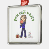 Lichte vrouwen Bowling Metalen Ornament (Links)