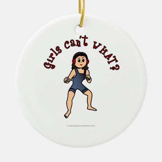 Lichte vrouwen die rusten keramisch ornament (Voorkant)