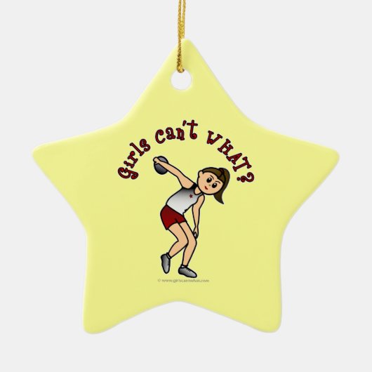 Lichte vrouwen Discus Keramisch Ornament (Voorkant)