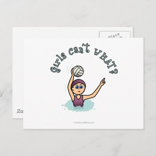 Lichte vrouwen Water Polo PLayer Briefkaart (Voorkant / Achterkant)