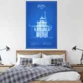 Lichte vuurtoren Duxbury Pier - Massachusetts - AD Canvas Afdruk (Insitu (Slaapkamer))