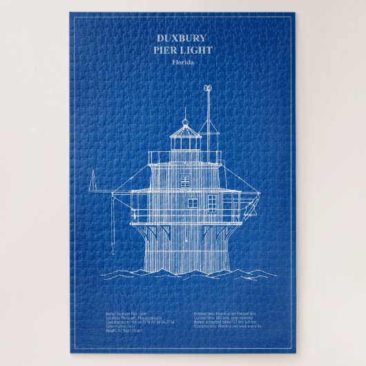 Lichte vuurtoren Duxbury Pier - Massachusetts - AD Legpuzzel (Verticaal)