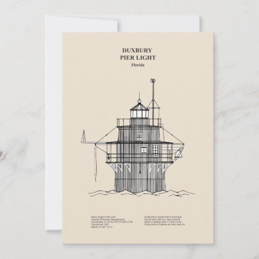 Lichte vuurtoren Duxbury Pier - Massachusetts - SB Bedankkaart (Voorkant)