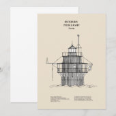 Lichte vuurtoren Duxbury Pier - Massachusetts - SB Bedankkaart (Voorkant / Achterkant)