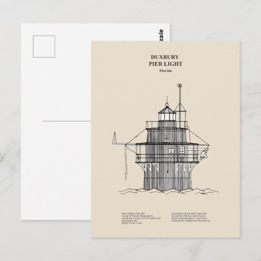 Lichte vuurtoren Duxbury Pier - Massachusetts - SB Briefkaart (Voorkant / Achterkant)
