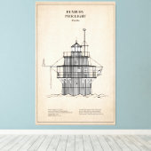 Lichte vuurtoren Duxbury Pier - Massachusetts - SB Canvas Afdruk (Insitu (Houten vloer))