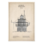 Lichte vuurtoren Duxbury Pier - Massachusetts - SB Foto Afdruk (Voorkant)