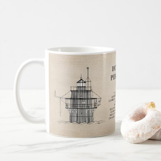 Lichte vuurtoren Duxbury Pier - Massachusetts - SB Koffiemok (Met donut)