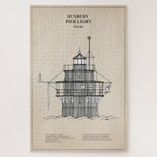 Lichte vuurtoren Duxbury Pier - Massachusetts - SB Legpuzzel (Verticaal)