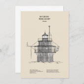 Lichte vuurtoren Duxbury Pier - Massachusetts - SB Notitiekaartje (Voorkant / Achterkant)